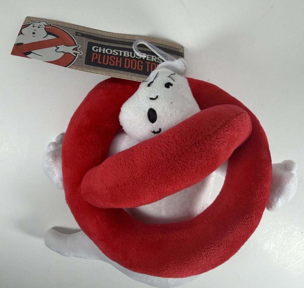 Ghostbusters Logo Plush Dog Toy Squeaker Movie Halloween Soft - New